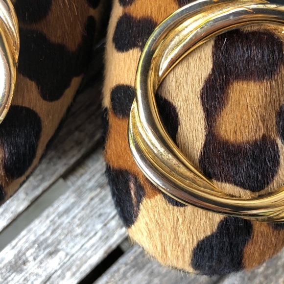 Stuart Weitzman Calf Hair Leopard Print Flats - Picture 7 of 9